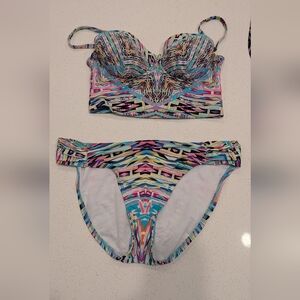 Kenneth Cole Reaction Colorful Patterned Bikini